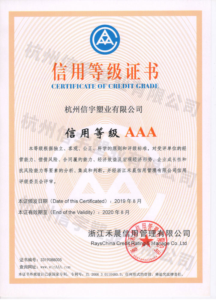 銀行資信等級(jí)證書